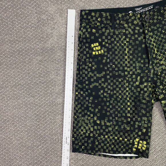 Vans Vanphibian Series Board Shorts Men's 36 Black Green Yellow Swim Hybrid - Picture 13 of 15